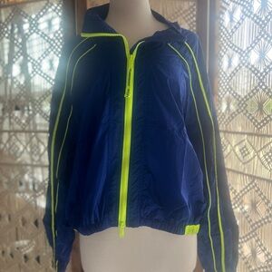 FP Movement Varsity Blues Windbreaker Sapphire Blue with Neon Green